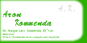 aron kommenda business card